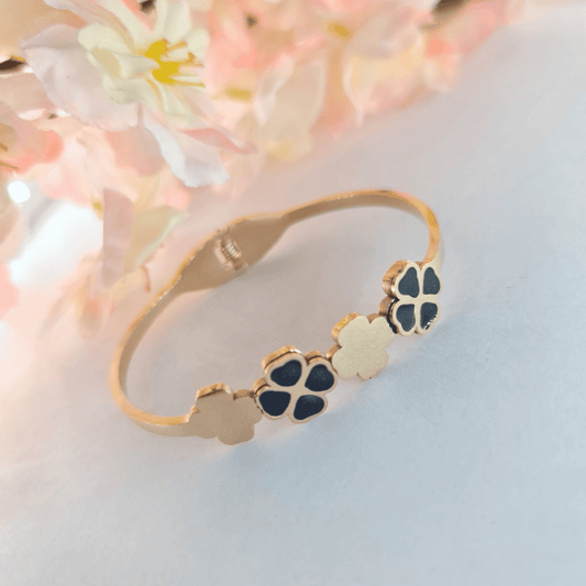 Four-leaf clover Stainless steel Gold Plated Bracelet