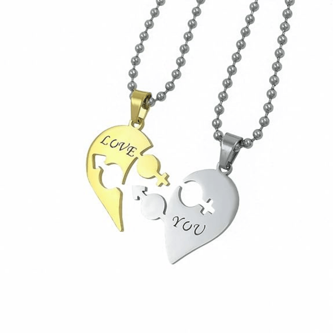 Gift Nest Love You Hearth shape Pendant Chain Pendant For Couple