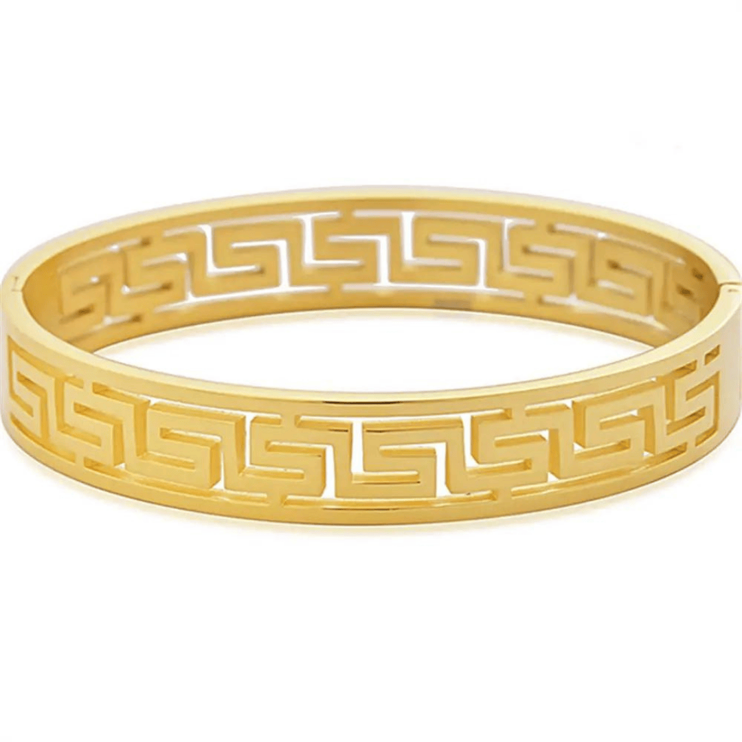 Gold Plated Hollow Great Wall Pattern Bangle