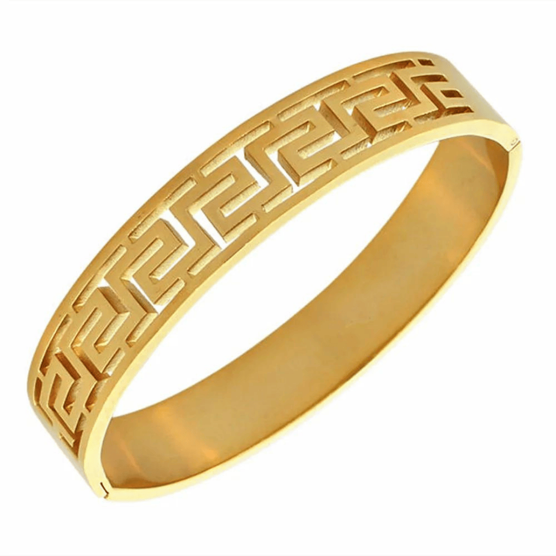 Gold Plated Hollow Great Wall Pattern Bangle