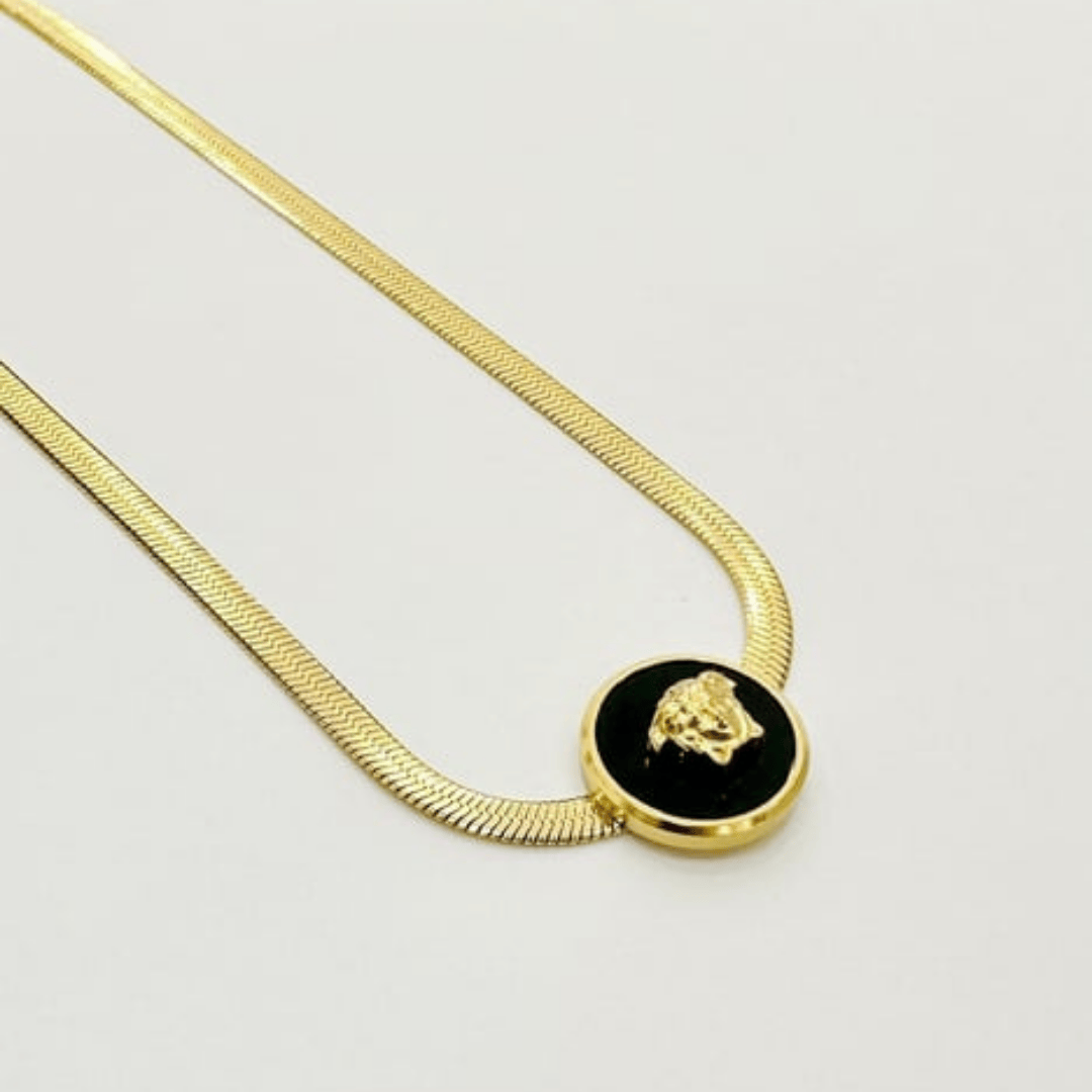 Lion Head Pendant Snake Chain Necklace