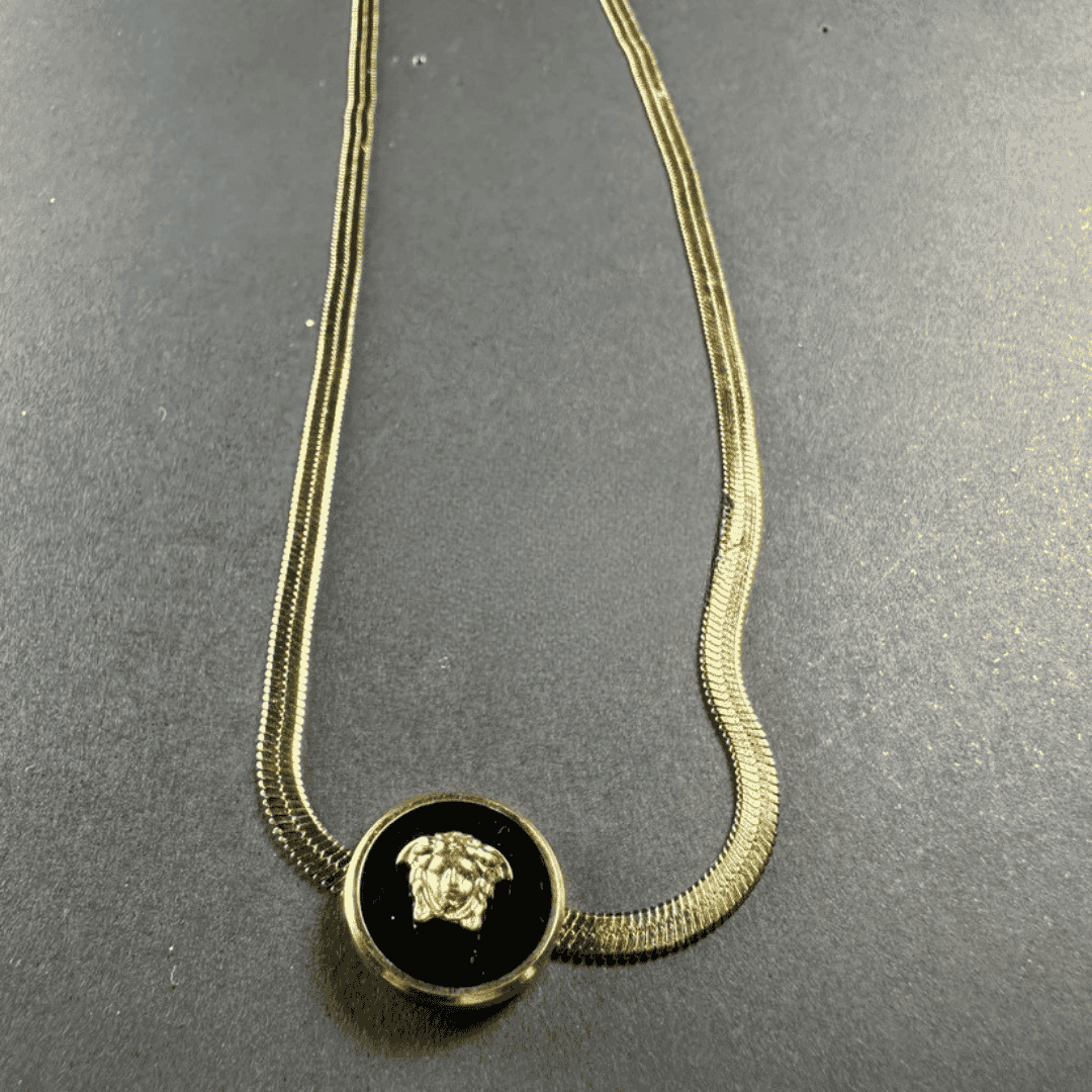 Lion Head Pendant Snake Chain Necklace