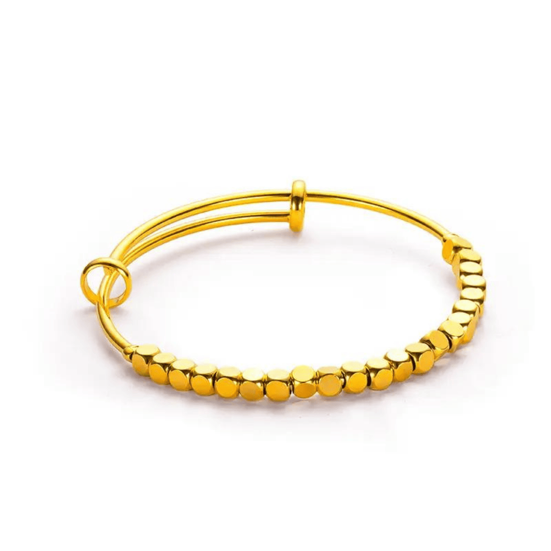 Small Square Bead Bracelet with Gold Plating