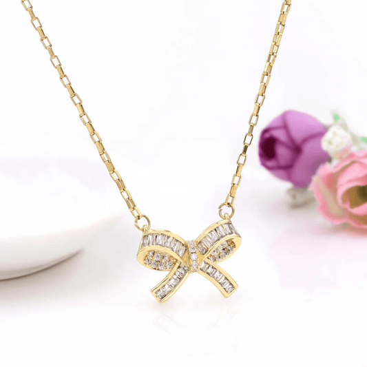 Stainless Steel Light Luxury Diamond Inlaid Necklace For Women