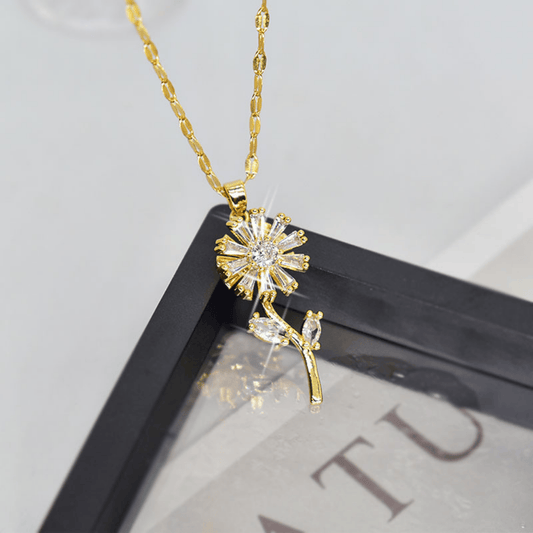 Swing Curve Flower Designer Pendant Necklace for Women